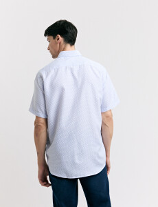 012663 CAMISA HARRINGTON LABEL Blanco/celeste