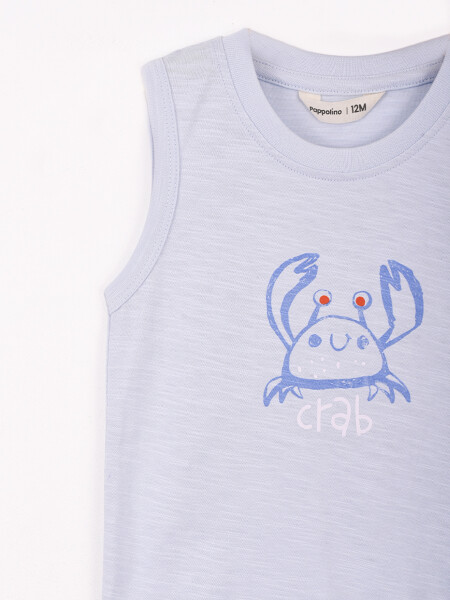 MUSCULOSA ESTAMPADA CELESTE