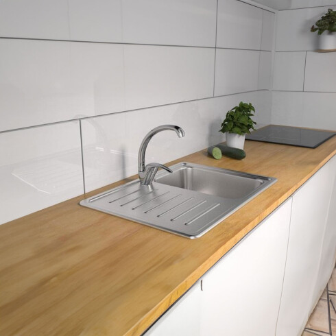 Monocomando Cocina Cromado En Zinc Aqa 000