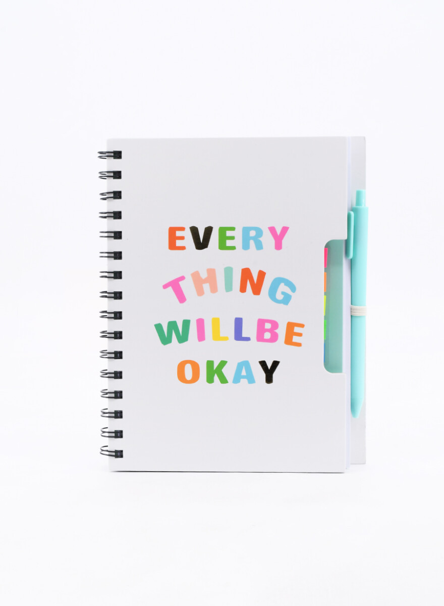 LIBRETA RESALTADORES ADHESIVOS Y LAPICERA - CELESTE 