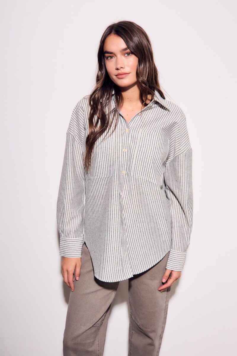 Camisa Rayas Gris