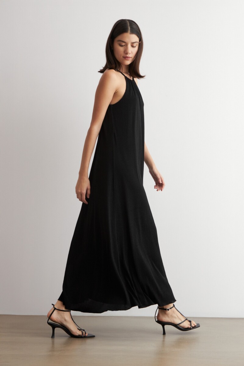 Maxi vestido lurex negro
