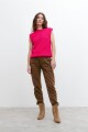 Chaleco tejido punto ingles fucsia