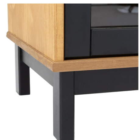 Rack de TV Rustico Madera Maciza Linea Denise Miel/Negro