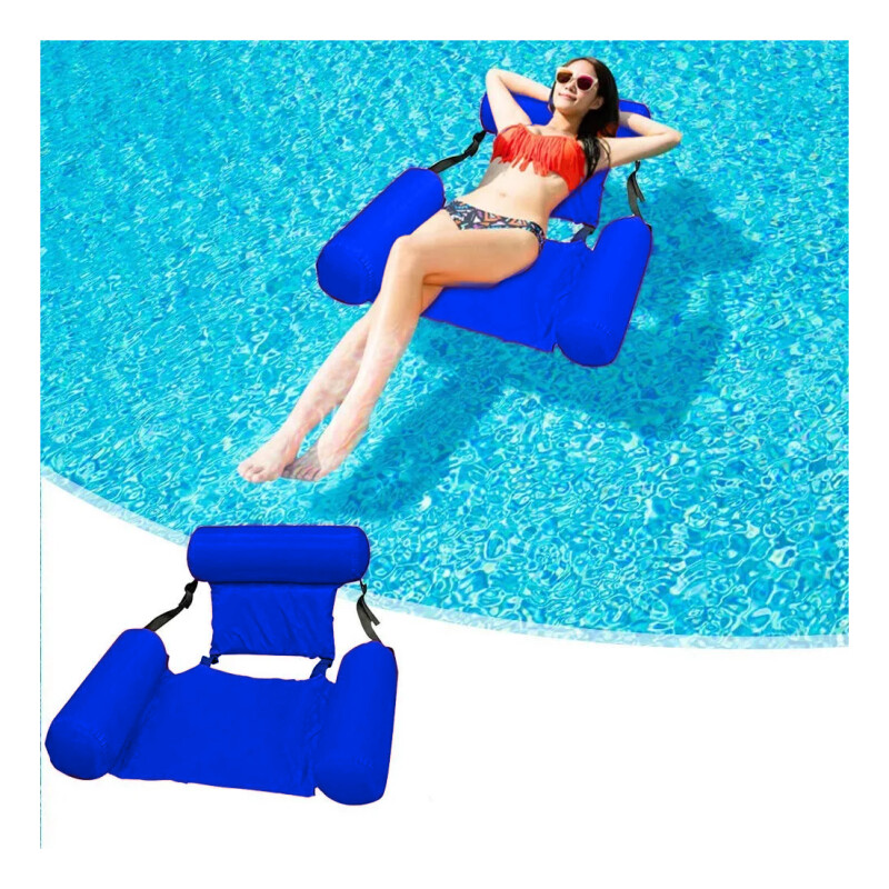 Silla Hamaca Inflable Piscina 100 X 120 Cm Azul Marino