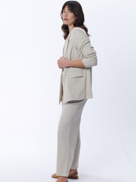 Blazer con lino Beige