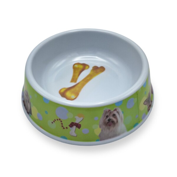 Plato Comida Agua Mascota Perros Gatos Comedero Bebedero Variante Color Verde