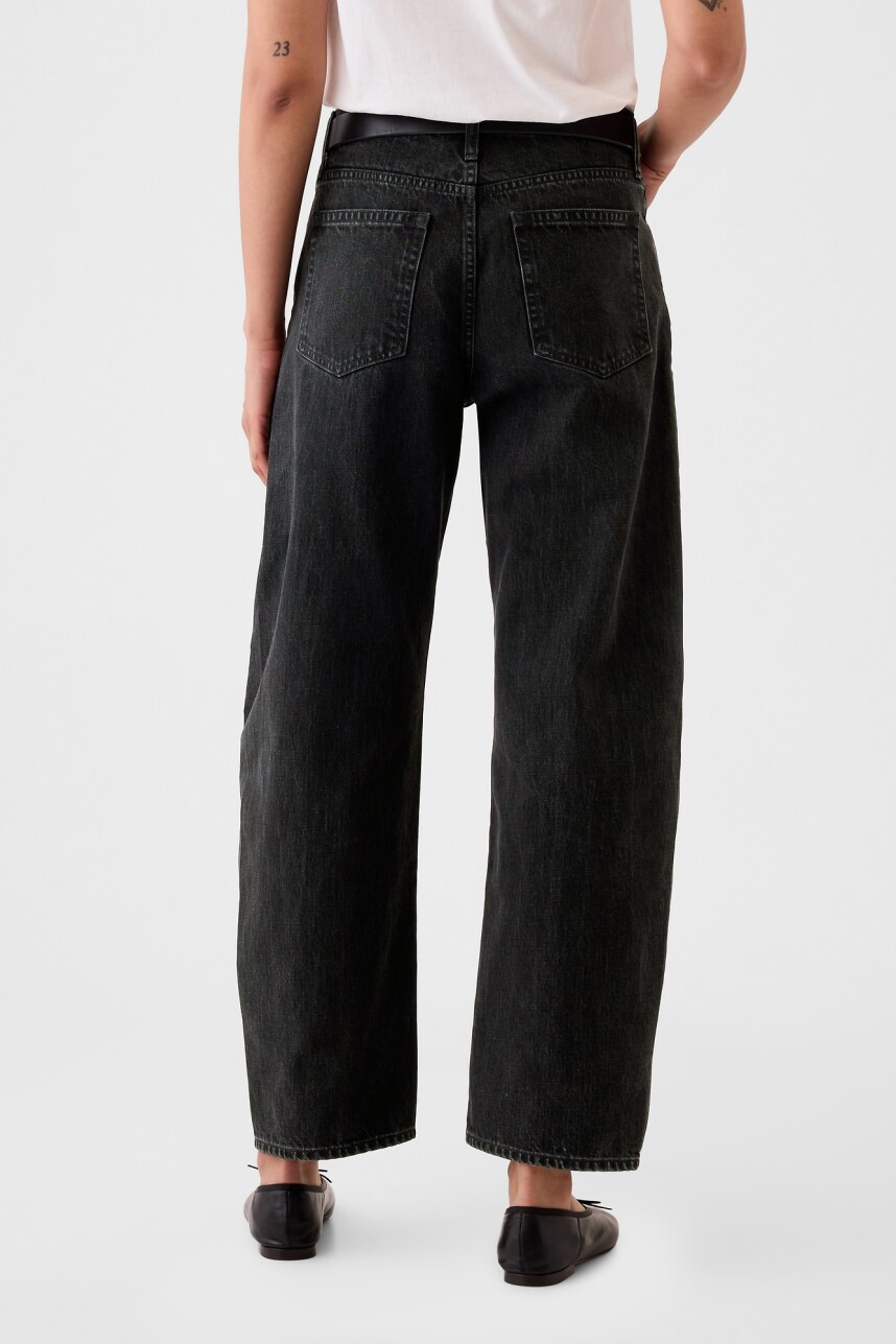 Jean Barrel Tiro Alto Mujer Black 013