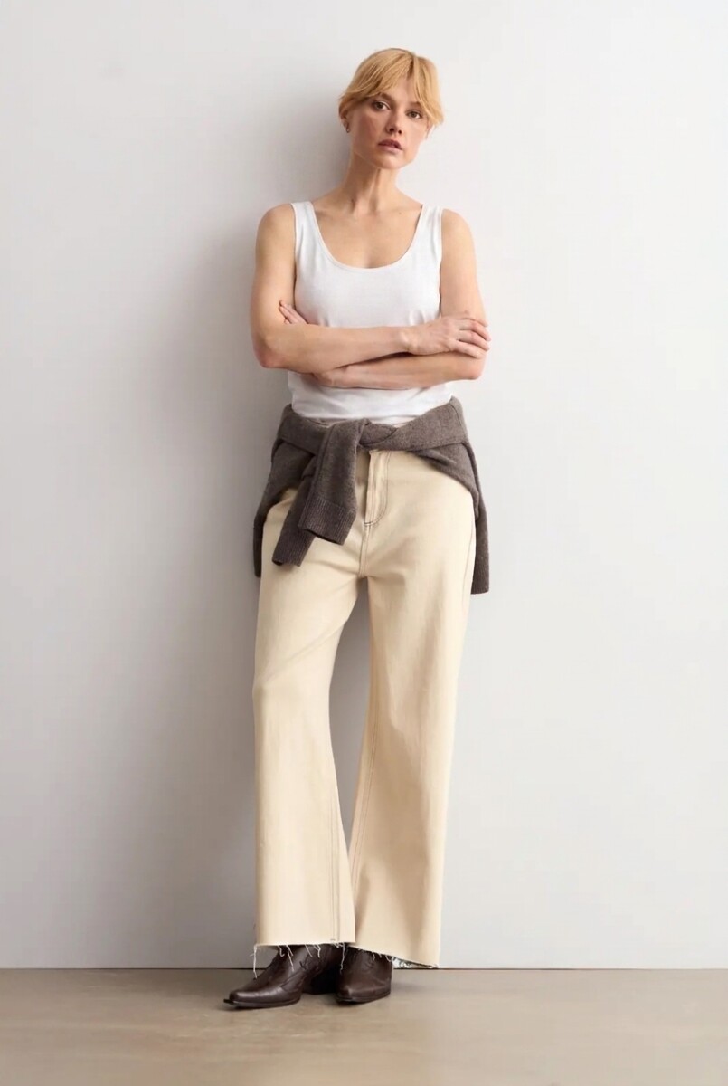 Musculosa escote a la base - blanco 