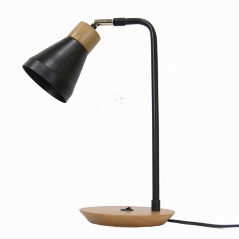 VELADOR DE MESA BRUNA E27 NEGRO Y MAD VELADOR DE MESA BRUNA E27 NEGRO Y MAD