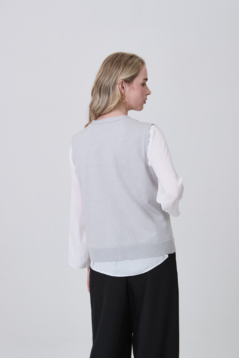 Chaleco Tebal Gris Melange