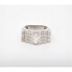 Anillo En Platino Con Importante Brillante Central Navette Anillo En Platino Con Importante Brillante Central Navette
