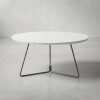 MESA DE CENTRO REDONDA - MADERA BLANCA Y PIE EN METAL GRAFITO - 70cms MESA DE CENTRO REDONDA - MADERA BLANCA Y PIE EN METAL GRAFITO - 70cms