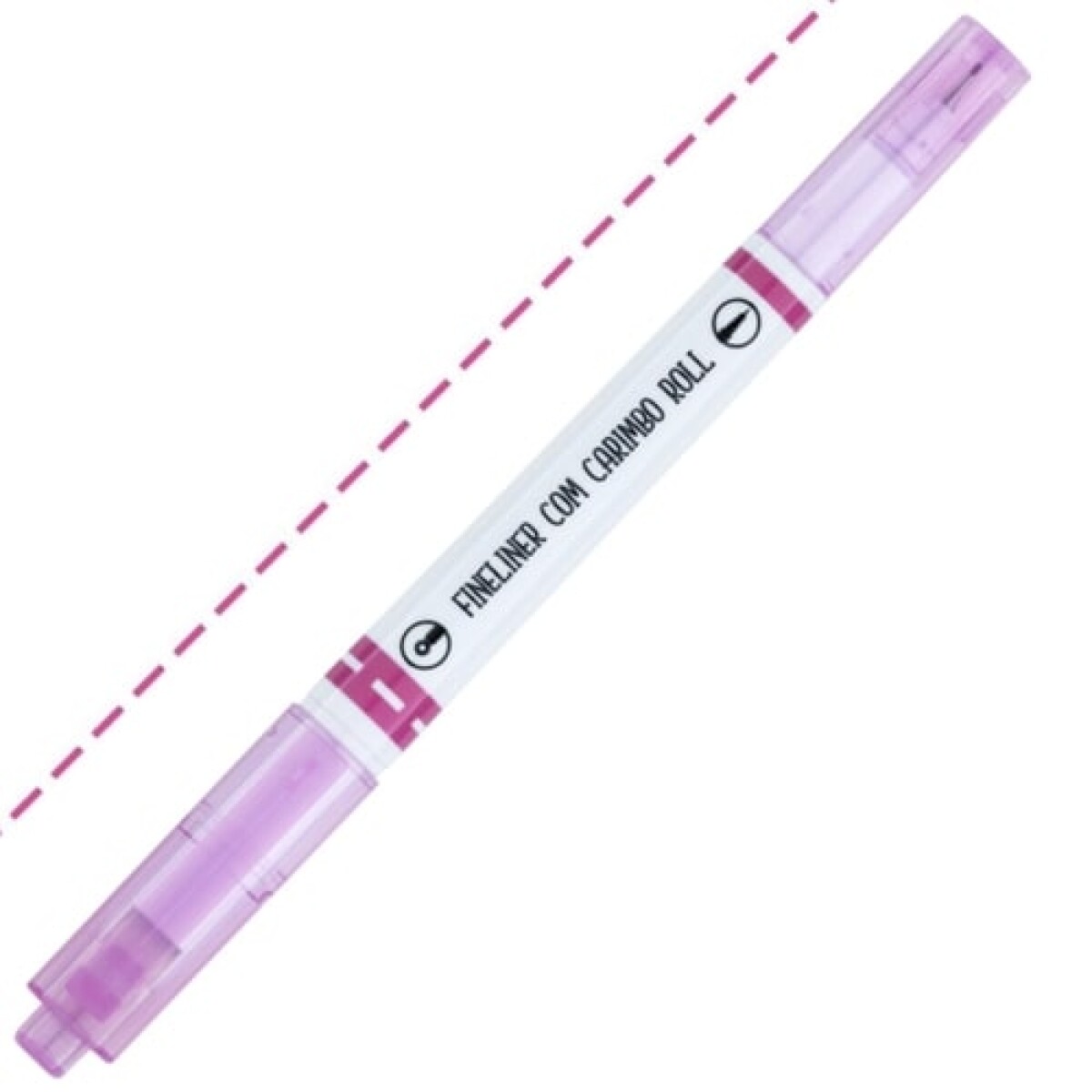 Fibra con Sello BRW 2 en 1 - Rosa y sello de rayas punteadas 
