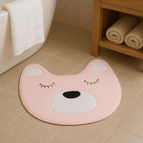 Alfombra para baño forma de oso Rosa