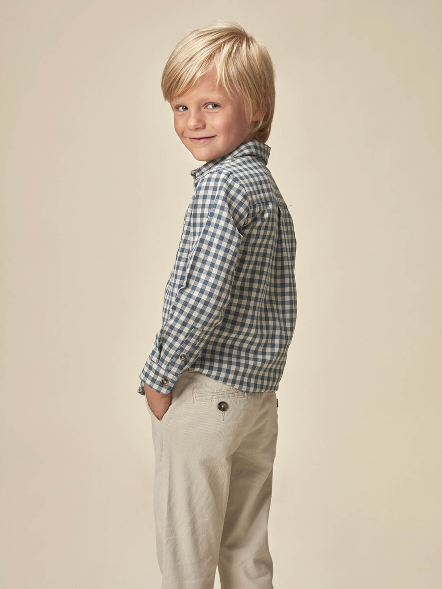 Camisa De Cuadro Vichy Plomo