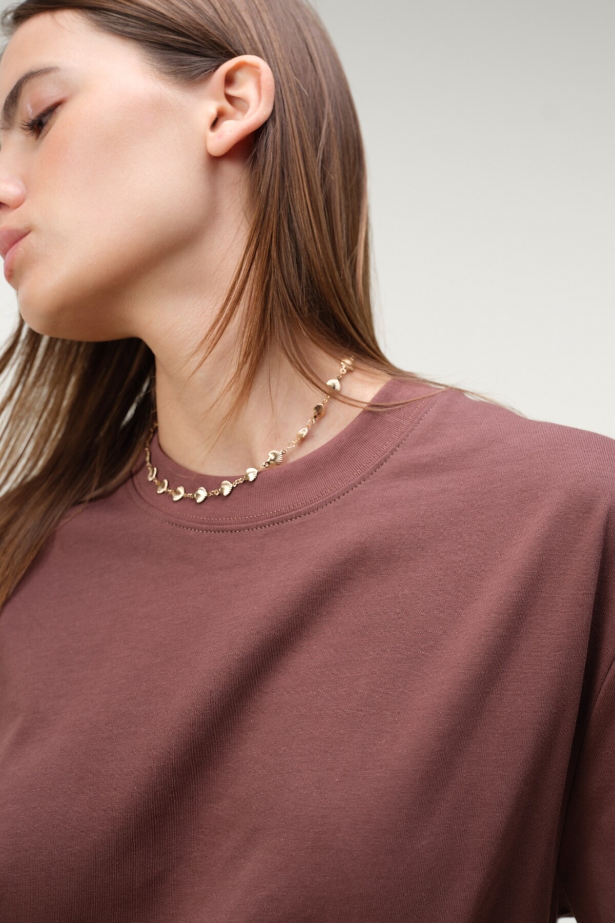 Remera Oversize Algodón Marron