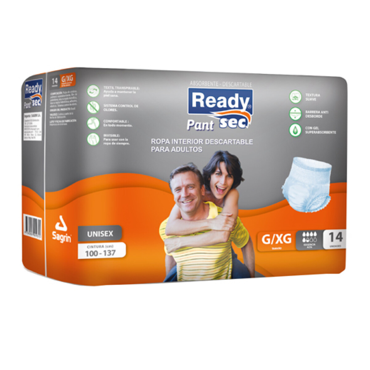 READY SEC PANT ADULTOS TALLE G/XG 14 UNIDADES 