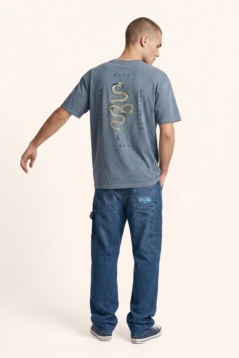 REMERA SERPIENTE OVER TEE A-azul