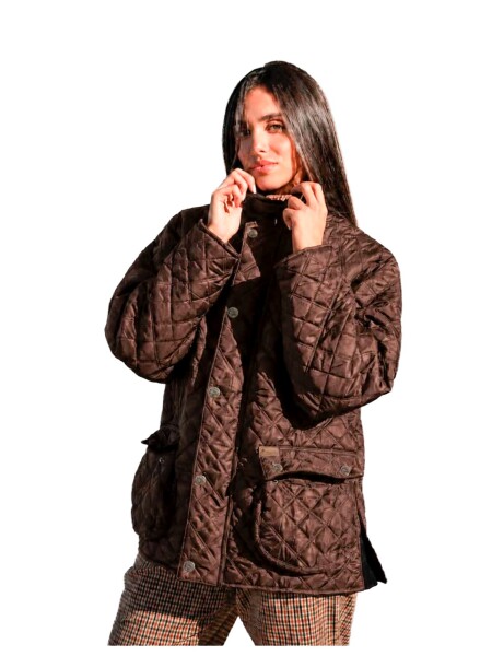 Campera Capitoneada Dama Chocolate