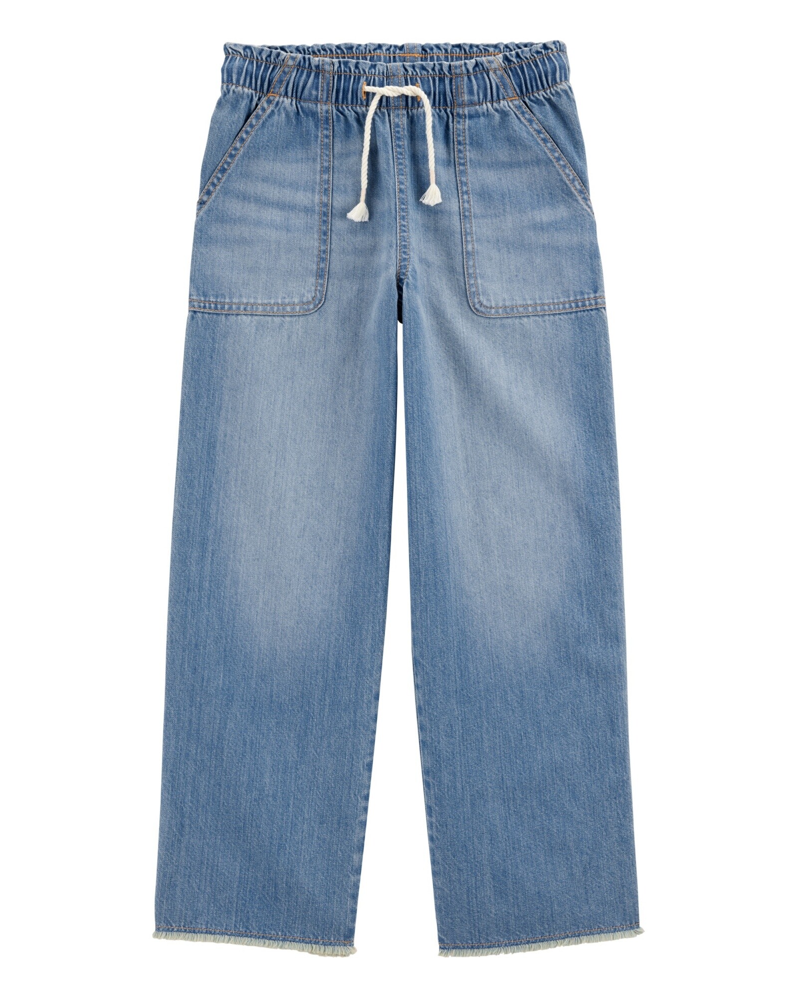 Pantalón jean con pierna ancha Sin color