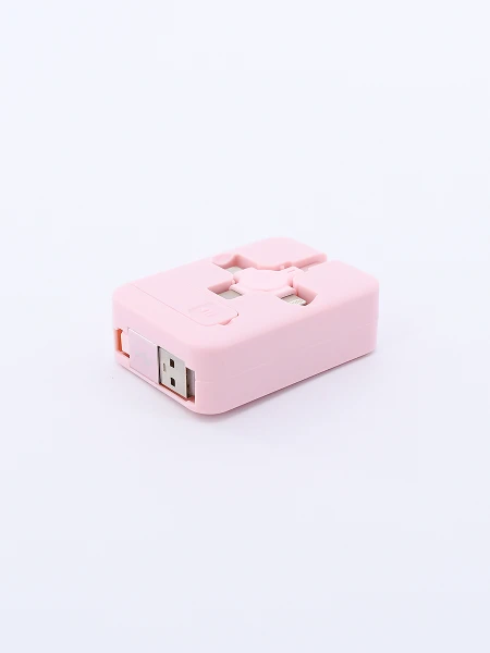 CABLE CARGADOR 3 PUNTAS USB ROSADO