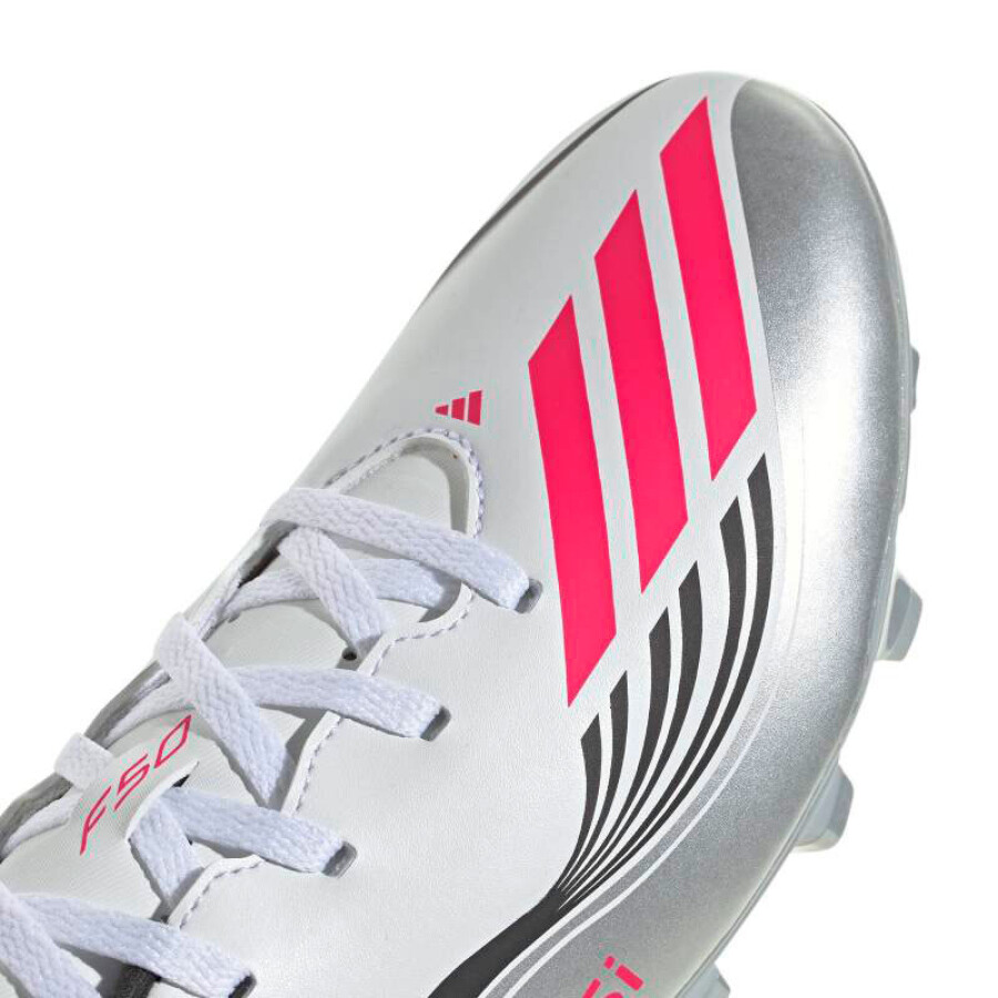Championes de Fútbol 11 Unisex Adidas F50 Messi Club FG/MG Blanco - Rojo - Negro - Plateado