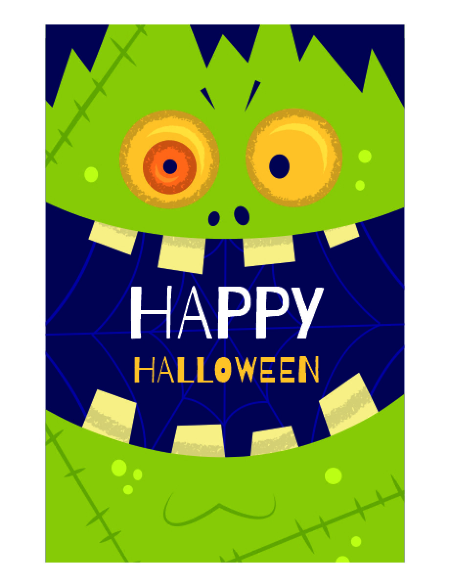 Tarjeta halloween 10x15. - DISEÑO 3 