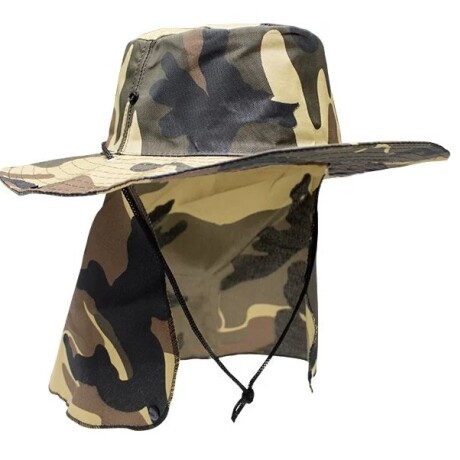Sombrero de pescador con cubrenuca y protección UV50+ KING BRASIL Camo caqui