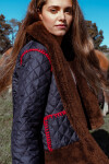 Macchiato Coat Short Azul / Chocolate