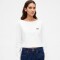 INTL LS CROPPED BOAT TEE FRESH WHITE