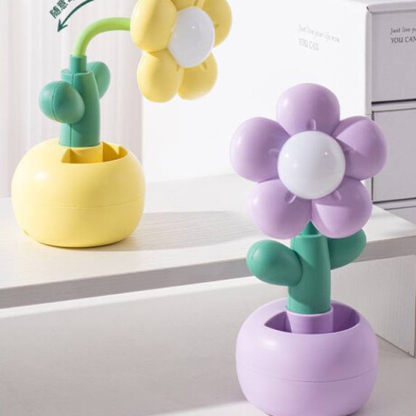 Lámpara de escritorio flor base redonda – diseño infantil Amarillo