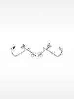 Pendientes Ear Jacket Con Circonitas - Plata De Ley 925 plateado