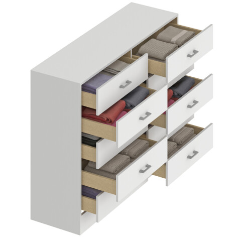 Comoda Cajonera de 10 Cajones para Dormitorio - FE - Blanco Comoda Cajonera de 10 Cajones para Dormitorio - FE - Blanco