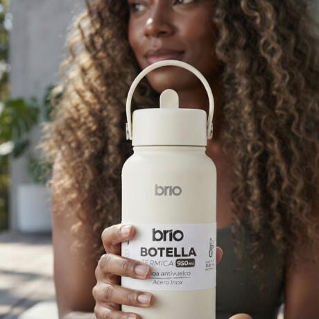 Botella Térmica Brio 950ml Acero Inox Crema