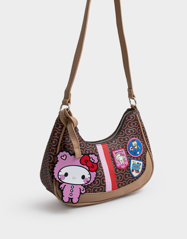 Bandoleras Estampados Bandolera Hobo Hello Kitty Kawaii - Marron Chocolate