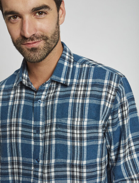 Camisa franela celeste