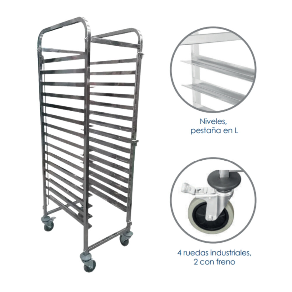 Carro Gavillar 16 Niveles para Bandejas Gastronómicas 1/1 Carro Gavillar 16 Niveles para Bandejas Gastronómicas 1/1