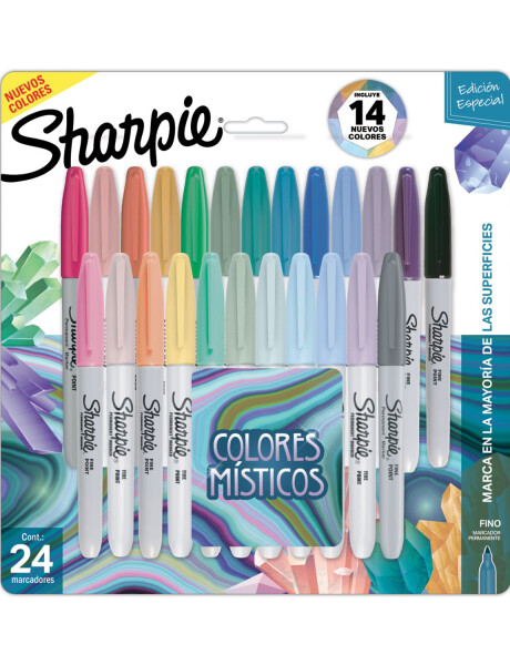 Set de 24 marcadores permanentes punta fina Sharpie Colores Místicos Set de 24 marcadores permanentes punta fina Sharpie Colores Místicos