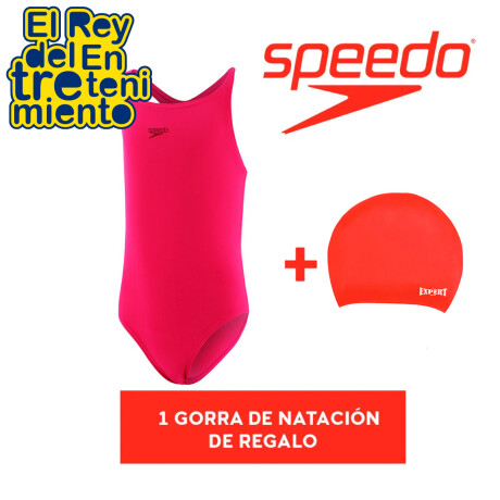 Malla Speedo Natación Anticloro Niña Piscina + Regalo Rosado