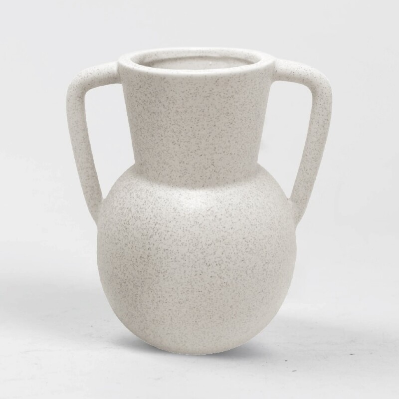 FLORERO CERAMICA 14x11x15CM ANFORA BLANCO FLORERO CERAMICA 14x11x15CM ANFORA BLANCO