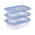 Pack x 3 Recipientes Rectangulares POP 1.2 L AZUL