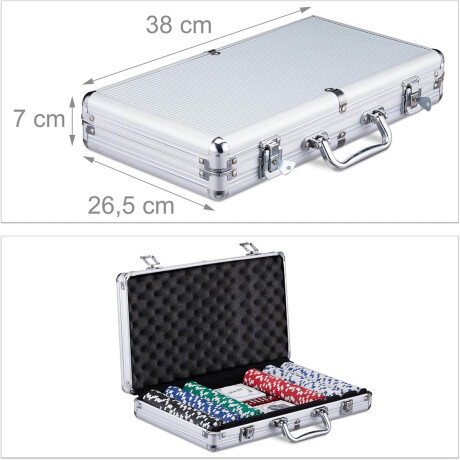 Maletín De Poker C/ Llave 300 Fichas Cartas Y Dados Jug013119