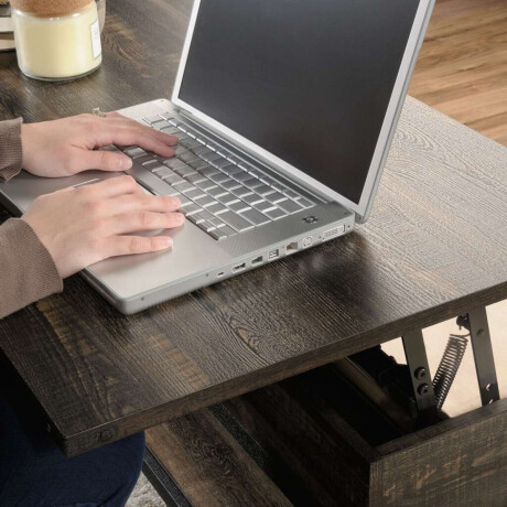 Mesa Ratona Articulada Sauder Linea Steel River Marron Oscuro
