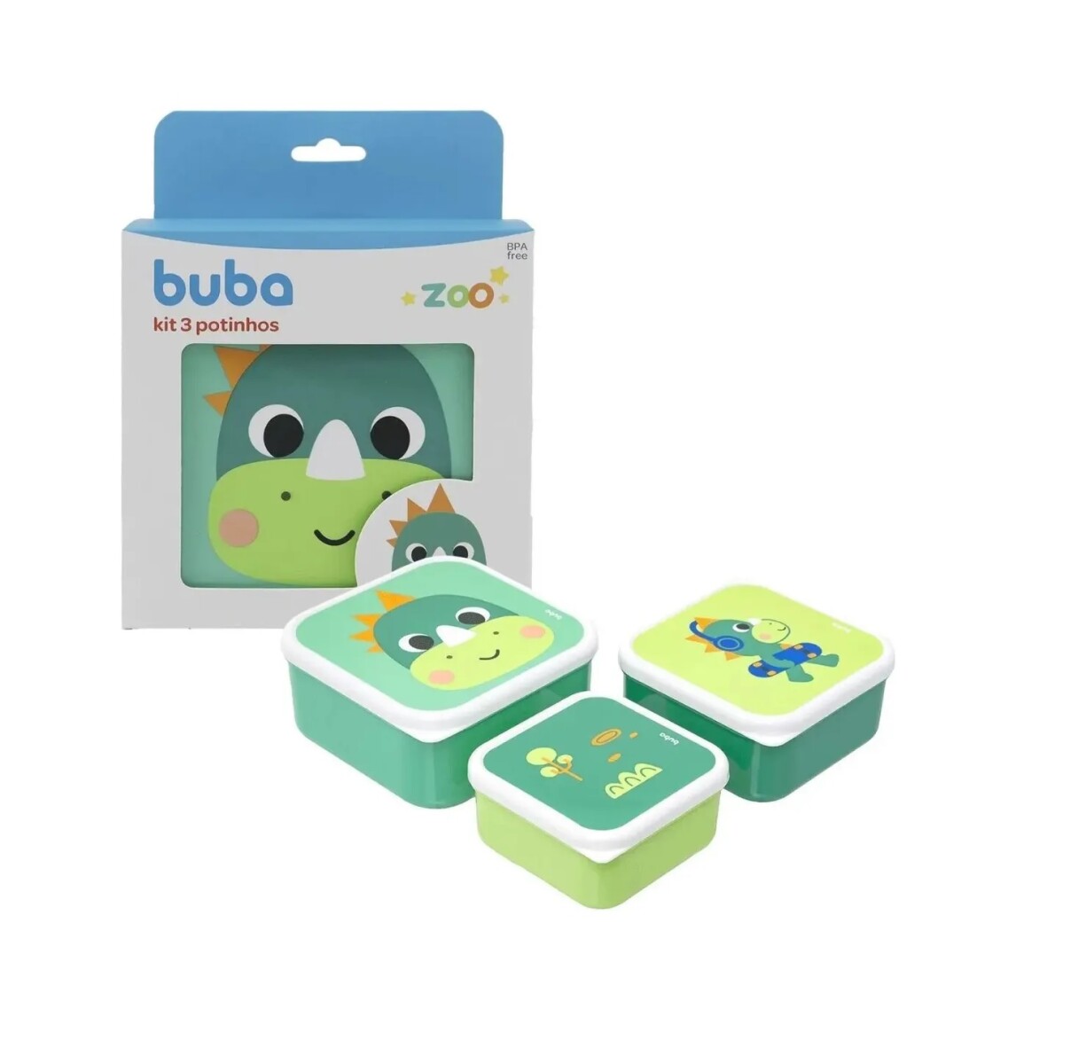 Set x3 tupper animales BUBA - dino bubazoo 