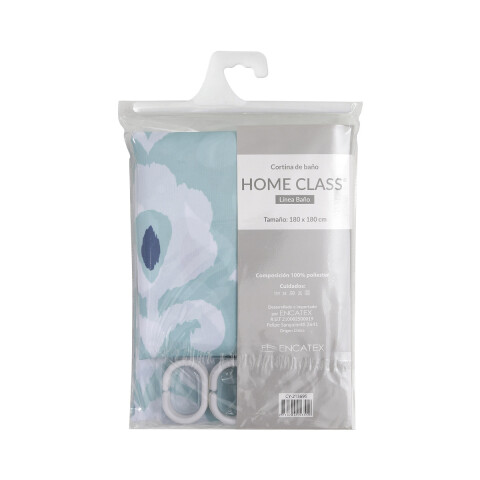 Cortina de Home Class con Argollas 180 x 180 cm 213695 FLOR CELESTE
