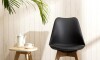 Silla Eames Joly - Acolchonado - Base De Madera Negro