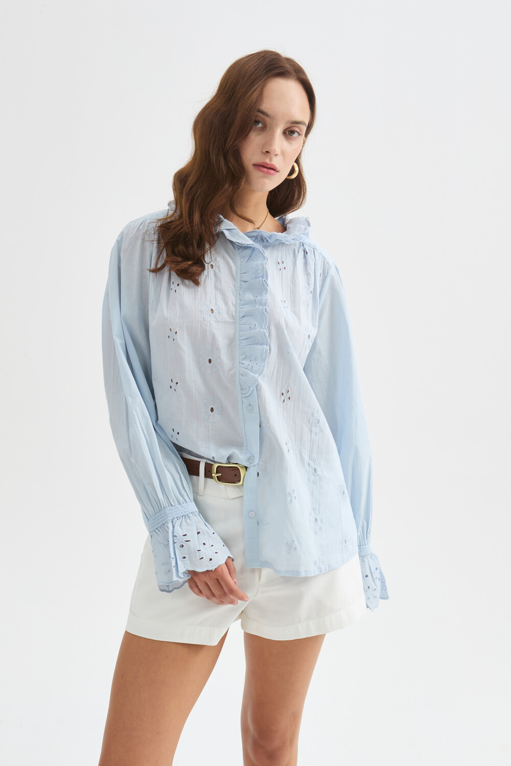 Camisa Jiardin Celeste Claro