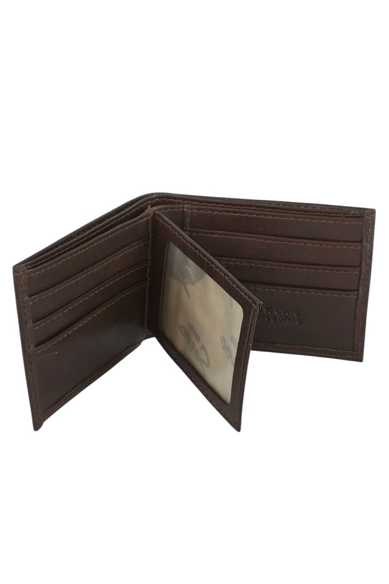 Billetera doble tarjetero con volante Marrón