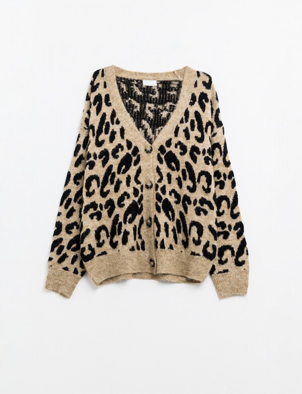Cardigan Animal Print TOSTADO/MULTI